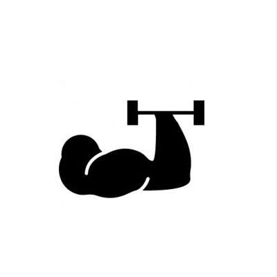 Ícone de braço musculoso com barra de halteres