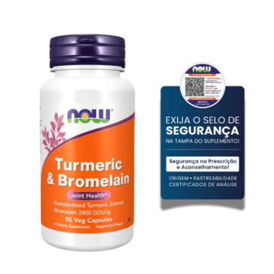 Now Turmeric + Bromelain 600+300mg 90 Capsules