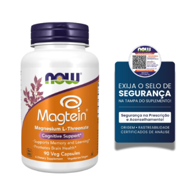 Now Magtein Magnesium Threonate 90 Cápsulas