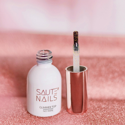 Glimmer Top No Wipe (Partículas de Ouro Brilhantes) 8ml