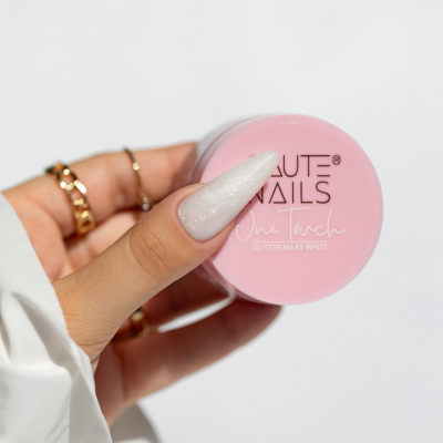 Gel Construtor One Touch Glitter Milky White 30g