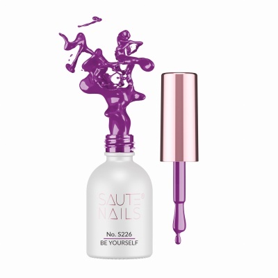 Frasco de verniz de unhas roxo Saut Nails com pincel aplicador