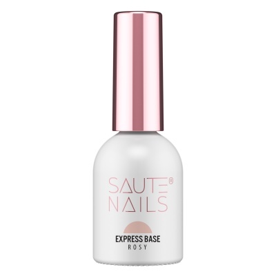 Frasco de verniz de unhas branco com tampa rosa metálica