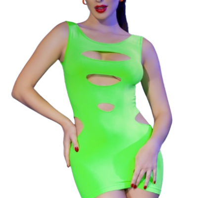 Lingerie Sexy Vestido Sensual Chilirose: Elegância Verde Neon S/M