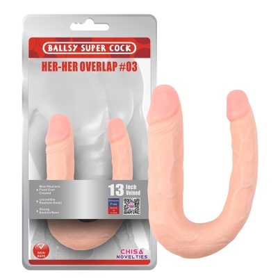 Dildo Duplo Realista: PVC, 17cm x 3,4cm e 17cm x 2,5cm
