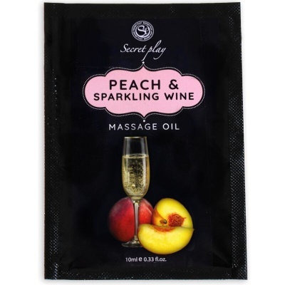 Saqueta de Óleo de Massagem com Sabor a Pêssego e Vinho Espumante 10ml