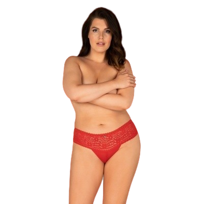 Cueca Vermelha com Apontamentos Rendados