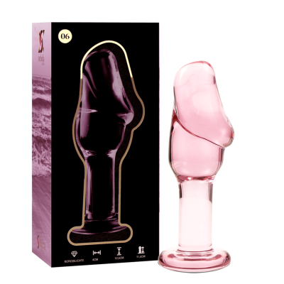 NEBULA SERIES - MODELO 6 PLUG ANAL VIDRO ROSA 12.5 CM