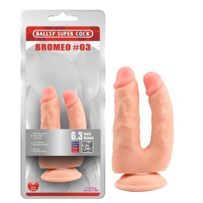 Dildo Duplo Realista: PVC, Livre de Ftalatos, Látex e Ventosa Poderosa!