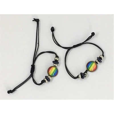 Pulseira ajustável DIVERTY SEX com círculo de bandeira LGBT+