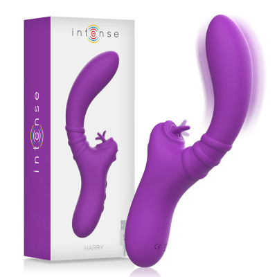 VIBRADOR COM LÍNGUA ROXA FLEXÍVEL HARRY - INTENSE