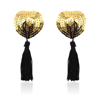 TAPA MAMILOS COM LANTEJOULAS DOURADAS