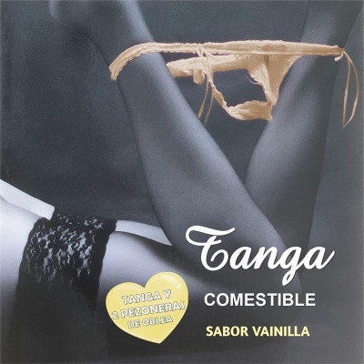 Conjunto comestível de Tanga & Tapa-Mamilos Baunilha | Doce Sedução