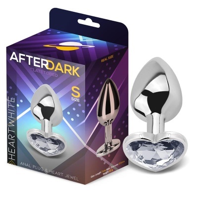 Afterdark: Plug Anal com Joia em Coração Branco