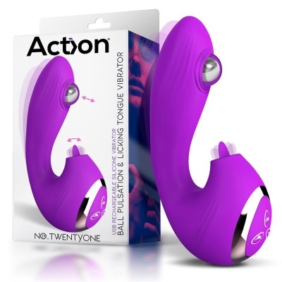 Vibrador TwentyOne com Bola Pulsante e Língua Estimulante