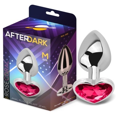 Afterdark: Plug Anal  com Joia em Coração Rosa Coral