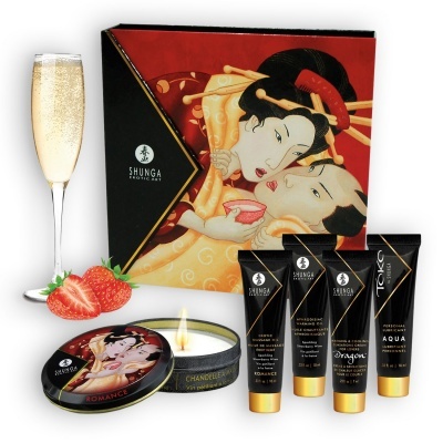Conjunto Shunga Morango e Champanhe