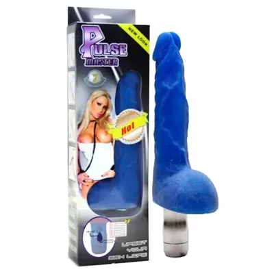 Vibrador Realístico Azul com Brilho Cyberskin 16.5cm
