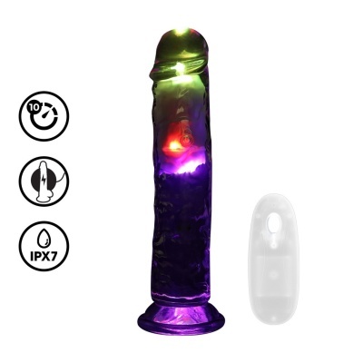 Vibrador RealRock 20 cm com LED e Comando – Prazer Realista com Ventosa