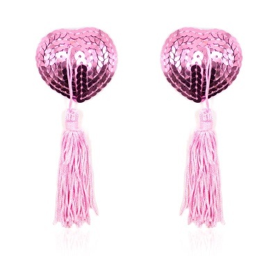 TAPA MAMILOS COM LANTEJOULAS ROSA