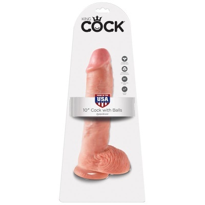 King Cock: Dildo Realista de 10 Polegadas - Seguro, Submersível e Livre de Ftalatos