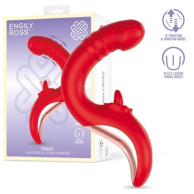 ENGILY ROSS Vibrador Drako com impulso e língua oscilante 360º
