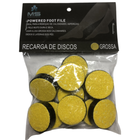 Pacote de recargas de discos abrasivos amarelos para lima elétrica para pés