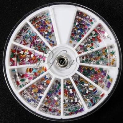 Rodinha Pedras Coloridas com Várias Formas - Luas, Estrelas, Laços...