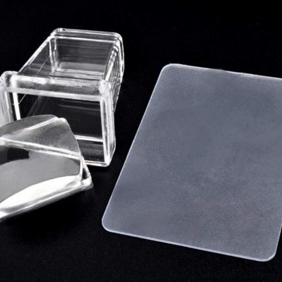 Borracha de Carimbo Transparente Retangular