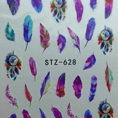 Decalques de Penas Coloridas e Caça-Sonhos - STZ-628