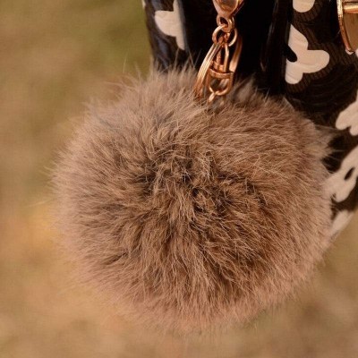 Porta-Chaves Pompom Pequeno Khaki
