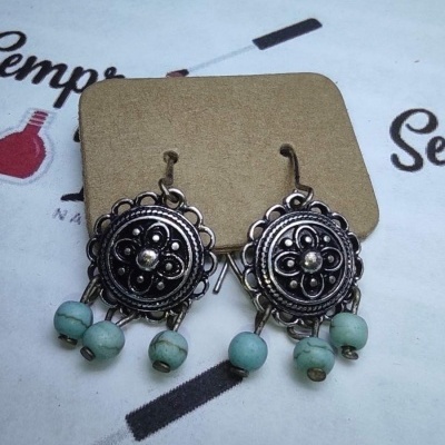 Brincos Boho Azul Claro