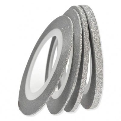 Fita com Glitter - Prateada - Uma Unidade