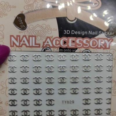 Autocolantes Chanel TY029 - Prateado