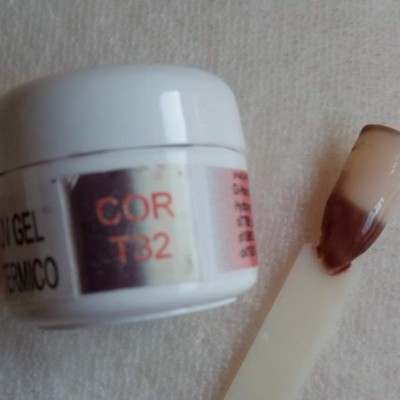 Gel Térmico T32 - Bege / Castanho com Glitter