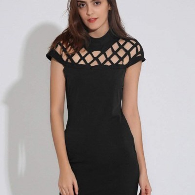 Vestido Preto Cruzado