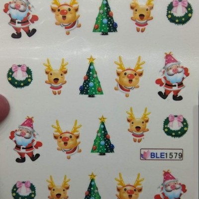 Autocolantes de Natal com diferentes figuras em folha branca