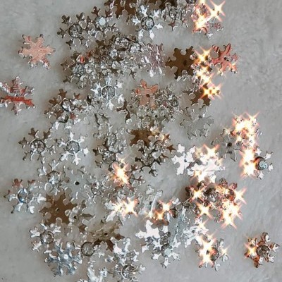 Flocos de Neve Prateados 3D - 1 Par