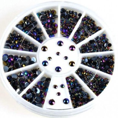 Rodinha Pedras Pretas com reflexos coloridos