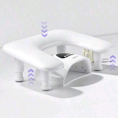 Suporte de elevação branco para vaso sanitário com pernas ajustáveis