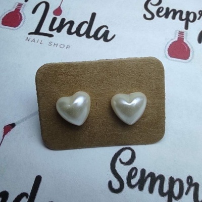 Brincos Pérolas em forma de Corações