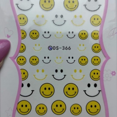 Cartela de autocolantes com carinhas sorridentes amarelas e pretas