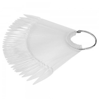 Mostruário de 50 cores com Argola - Transparente - Formato Stiletto