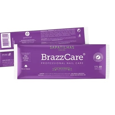 Brazzcare - Sapatilhas emolientes para pedicure - 1 Saqueta