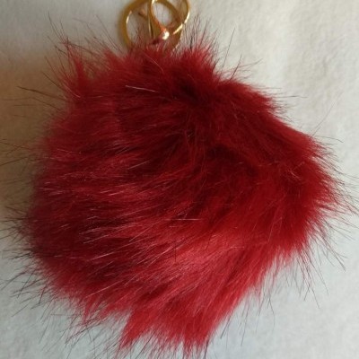Porta-Chaves Pompom Grande Vermelho Escuro