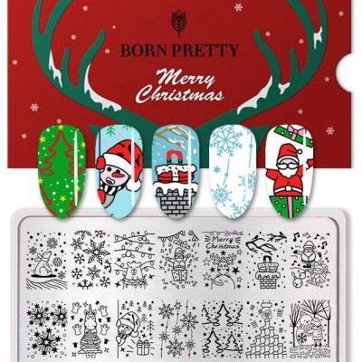 Conjunto para decoração de unhas com tema natalício Born Pretty Merry Christmas