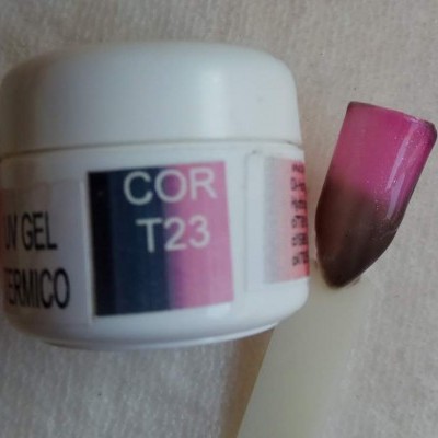 Gel Térmico T23 - Castanho / Rosa com Glitter