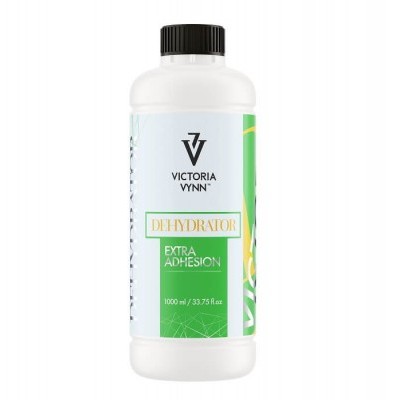 Frasco plástico branco com rótulo branco e verde de produto Victoria Vynn Dehydrator Extra Adhesion