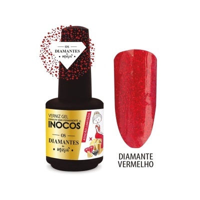 Inocos - Verniz Gel Diamante Vermelho - 15 ml