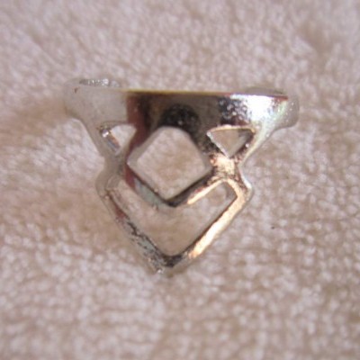 Anel Prateado de Falange - Em Bico